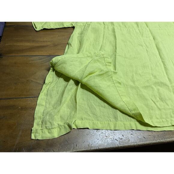 Match Point Womens Tunic Large Yellow Linen Oversized Lagenlook - Picture 5 of 8